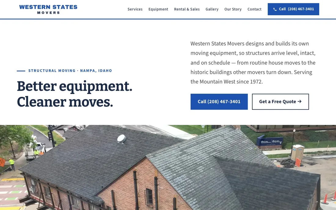 Western States Movers website homepage